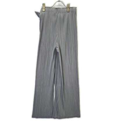 PLEATS PLEASE プリーツプリーズ 26SS PP61JF474 FACADE ライトグレー ポリエステル 変形デザインプリーツワイドパンツ ボトムス