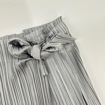 PLEATS PLEASE プリーツプリーズ 26SS PP61JF474 FACADE ライトグレー ポリエステル 変形デザインプリーツワイドパンツ ボトムス
