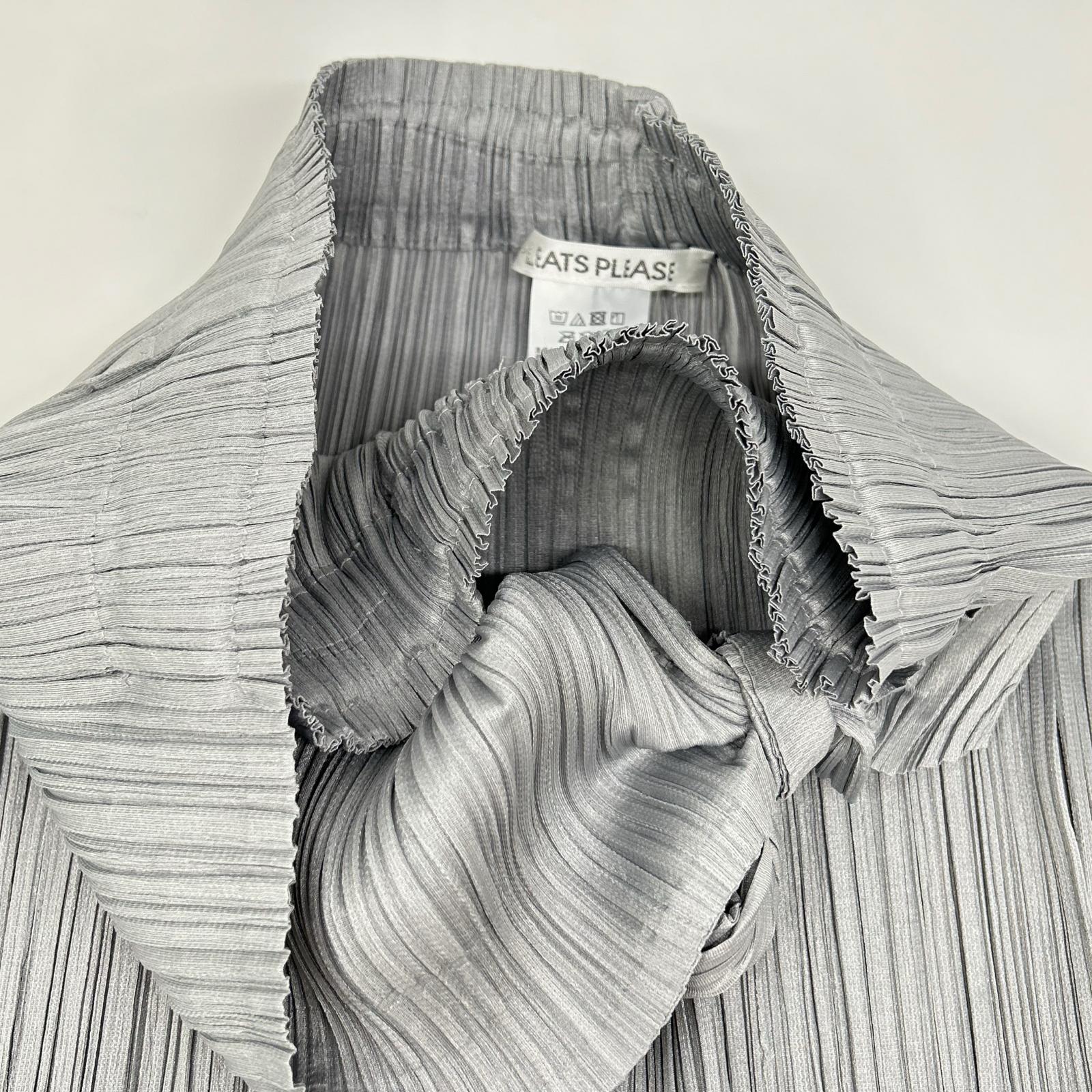 PLEATS PLEASE プリーツプリーズ 26SS PP61JF474 FACADE ライトグレー ポリエステル 変形デザインプリーツワイドパンツ ボトムス