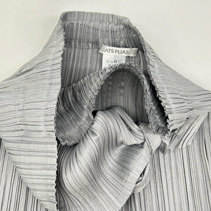 PLEATS PLEASE プリーツプリーズ 26SS PP61JF474 FACADE ライトグレー ポリエステル 変形デザインプリーツワイドパンツ ボトムス