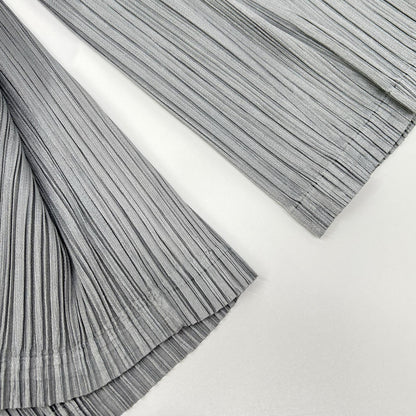 PLEATS PLEASE プリーツプリーズ 26SS PP61JF474 FACADE ライトグレー ポリエステル 変形デザインプリーツワイドパンツ ボトムス