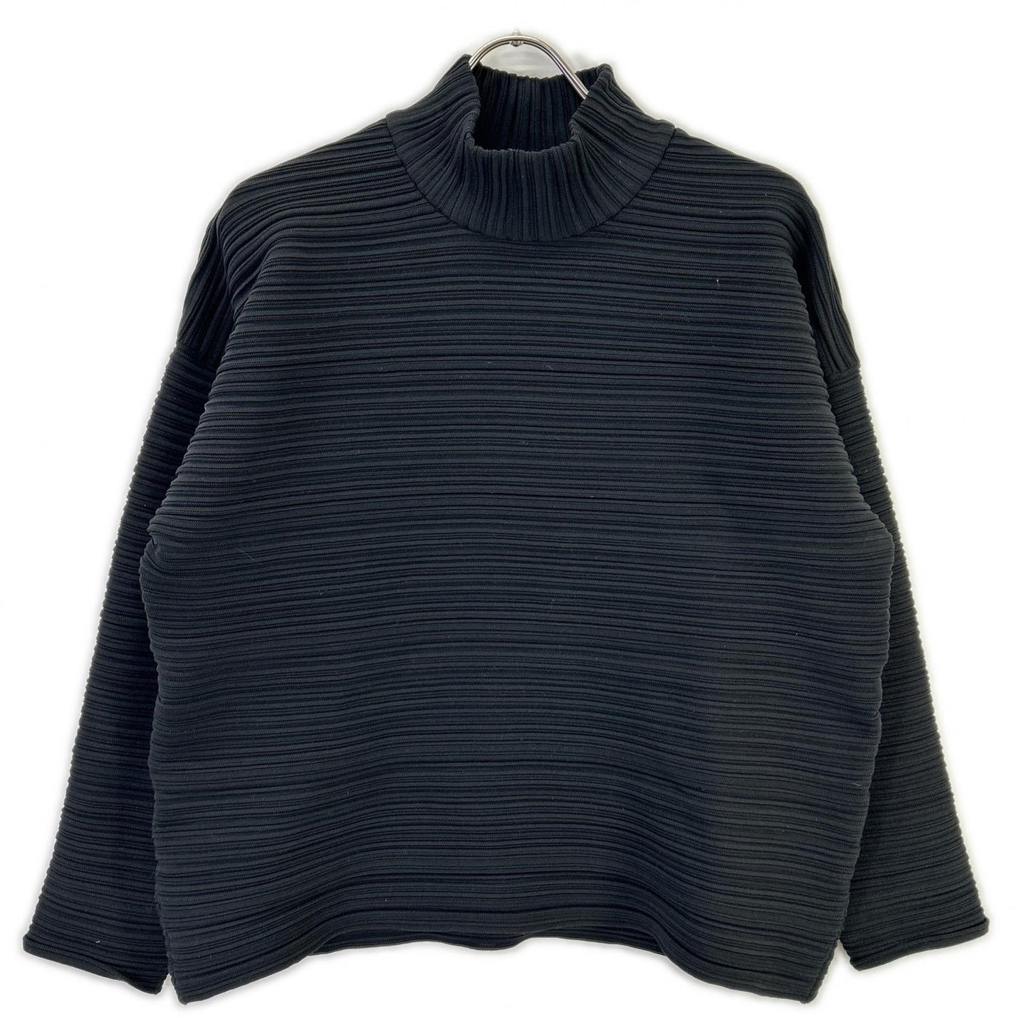 PLEATS PLEASE プリーツプリーズ 25AW PP53KK862 ブラック ポリエステル ロングスリーブ モックネックプリーツプルオーバー トップス