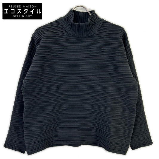PLEATS PLEASE プリーツプリーズ 25AW PP53KK862 ブラック ポリエステル ロングスリーブ モックネックプリーツプルオーバー トップス