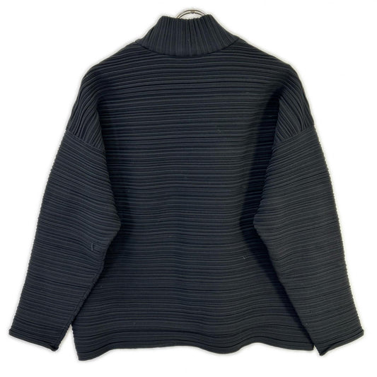 PLEATS PLEASE プリーツプリーズ 25AW PP53KK862 ブラック ポリエステル ロングスリーブ モックネックプリーツプルオーバー トップス