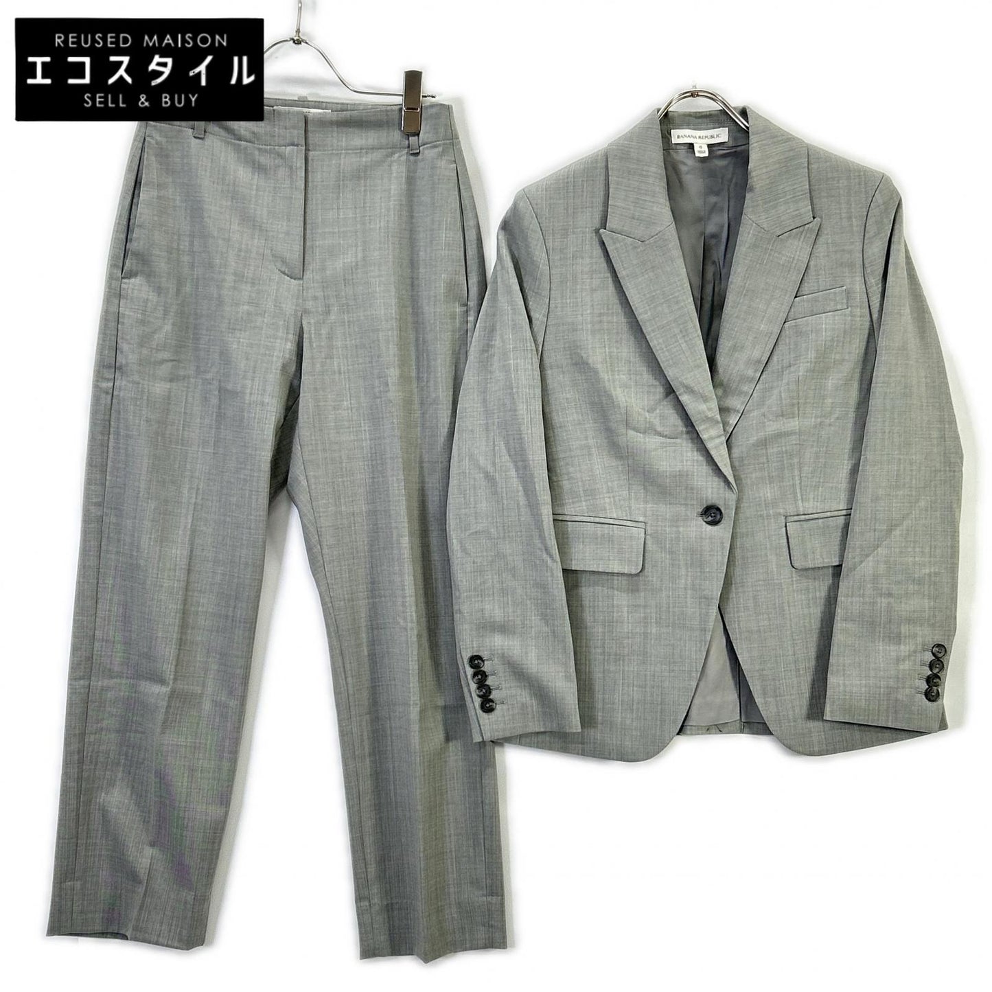 BANANA REPUBLIC バナナ リパブリック 25AW グレー マルゾット社生地 イタリアンウール ジャケットセットアップ スーツ セットアップ