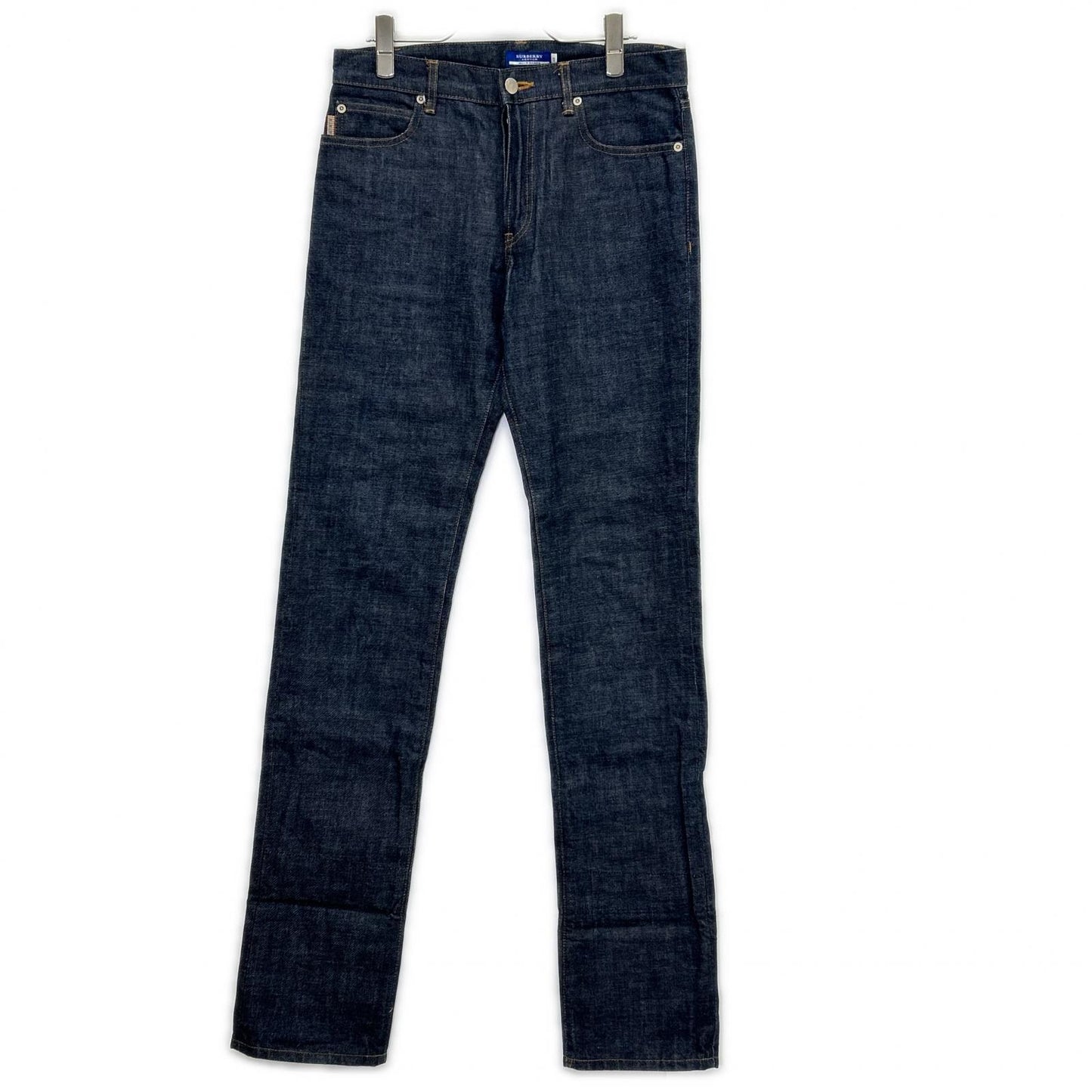Burberry Blue Label バーバリーブルーレーベル インディゴ ノバチェック切り替え ストレートシルエット デニムパンツ ボトムス