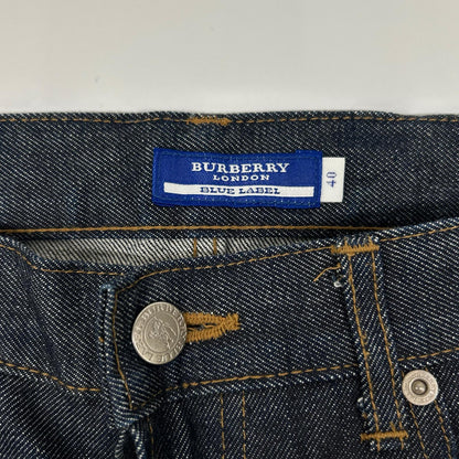 Burberry Blue Label バーバリーブルーレーベル インディゴ ノバチェック切り替え ストレートシルエット デニムパンツ ボトムス