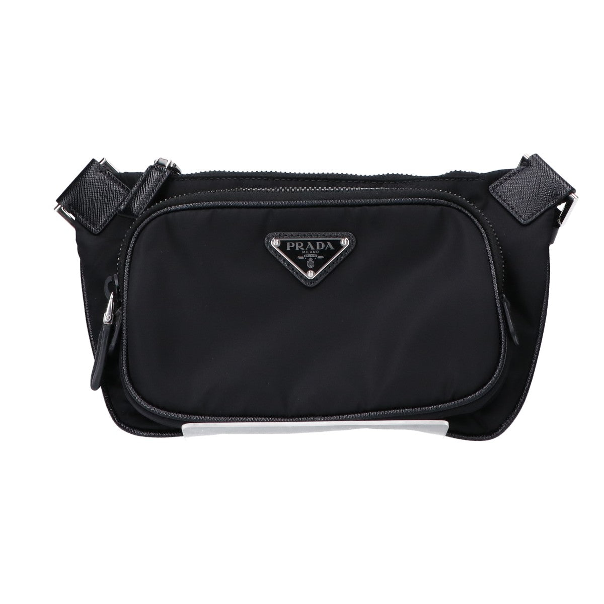 PRADA プラダ 美品 2VH128 Re-Nylon x サフィアーノレザー ショルダーバッグ
