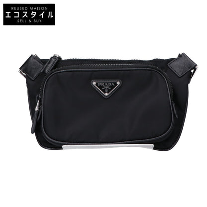 PRADA プラダ 美品 2VH128 Re-Nylon x サフィアーノレザー ショルダーバッグ