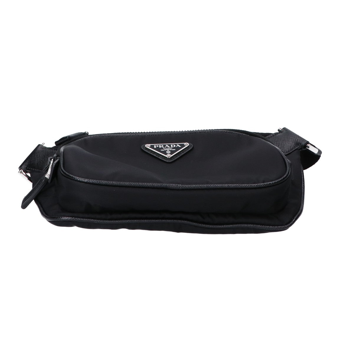 PRADA プラダ 美品 2VH128 Re-Nylon x サフィアーノレザー ショルダーバッグ