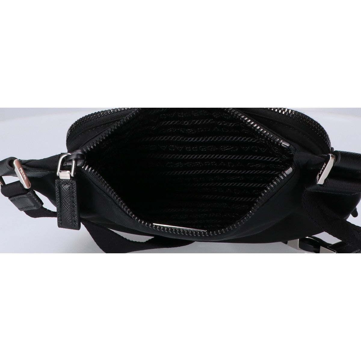 PRADA プラダ 美品 2VH128 Re-Nylon x サフィアーノレザー ショルダーバッグ