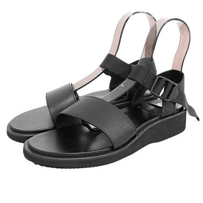 FOOTWORKS フットワークス 美品 Sandals Smooth Leather レザー サンダル シューズ メンズ ブラック 26.5cm シューズ