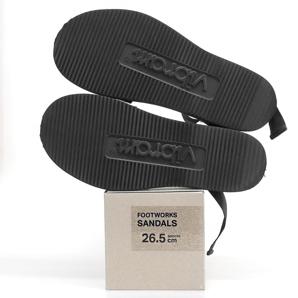 FOOTWORKS フットワークス 美品 Sandals Smooth Leather レザー サンダル シューズ メンズ ブラック 26.5cm シューズ