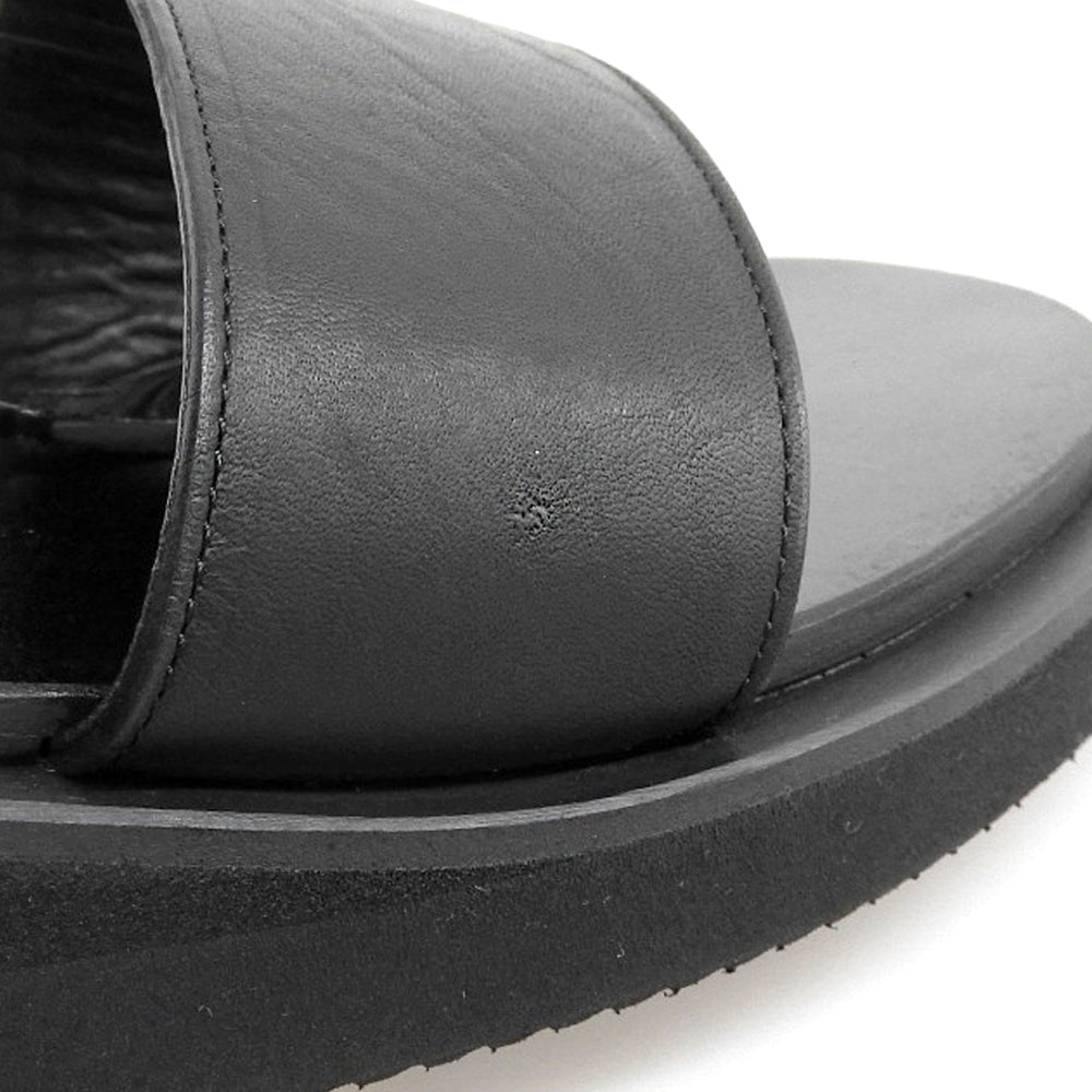 FOOTWORKS フットワークス 美品 Sandals Smooth Leather レザー サンダル シューズ メンズ ブラック 26.5cm シューズ