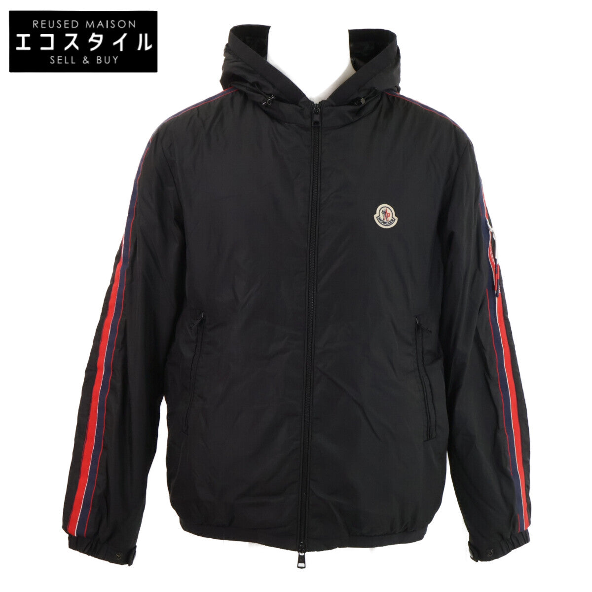 MONCLER Moncler NECKER tricolor-stripe hooded down jacket jacket