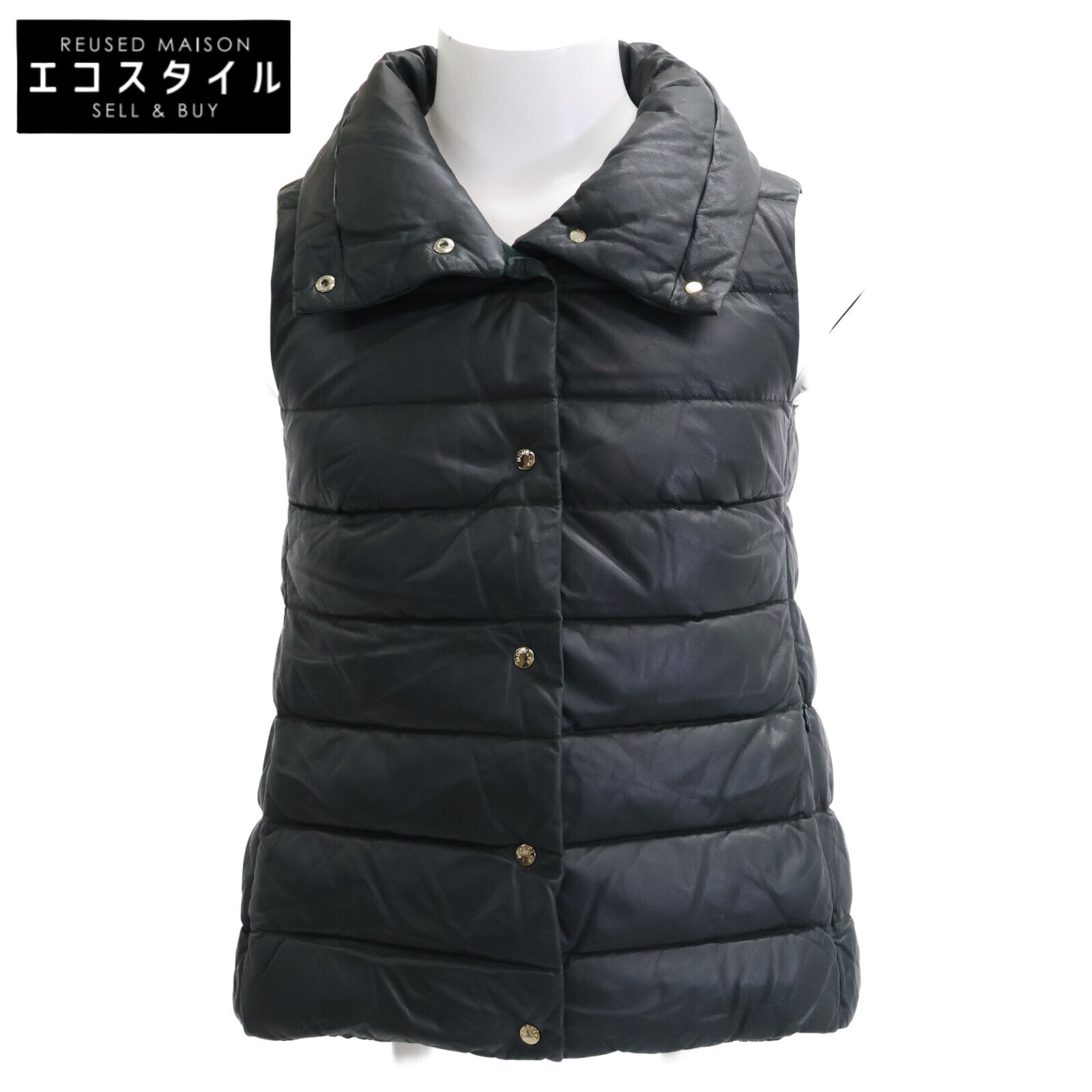 MONCLER モンクレール PORTY レザー ダウン ベスト