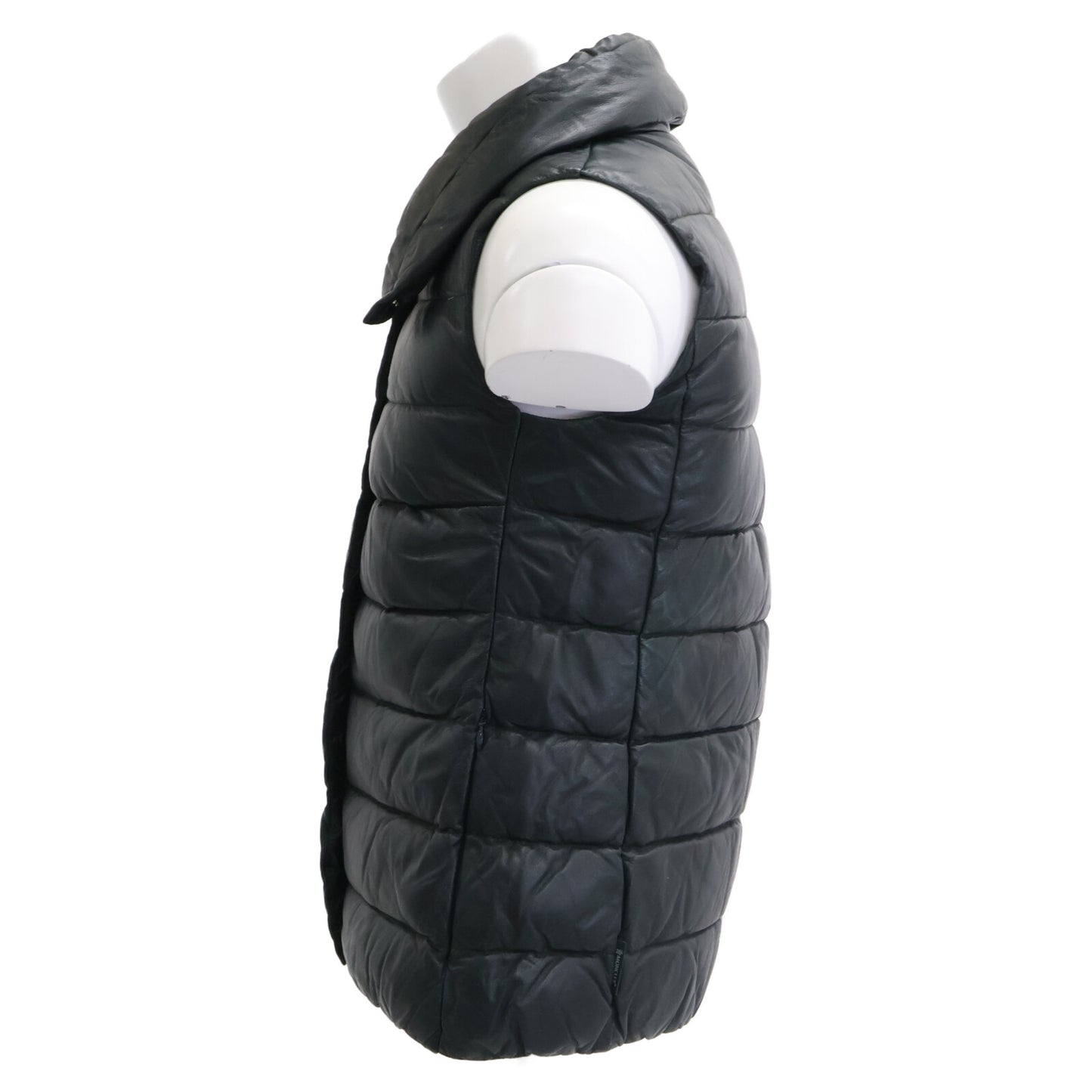 MONCLER モンクレール PORTY レザー ダウン ベスト