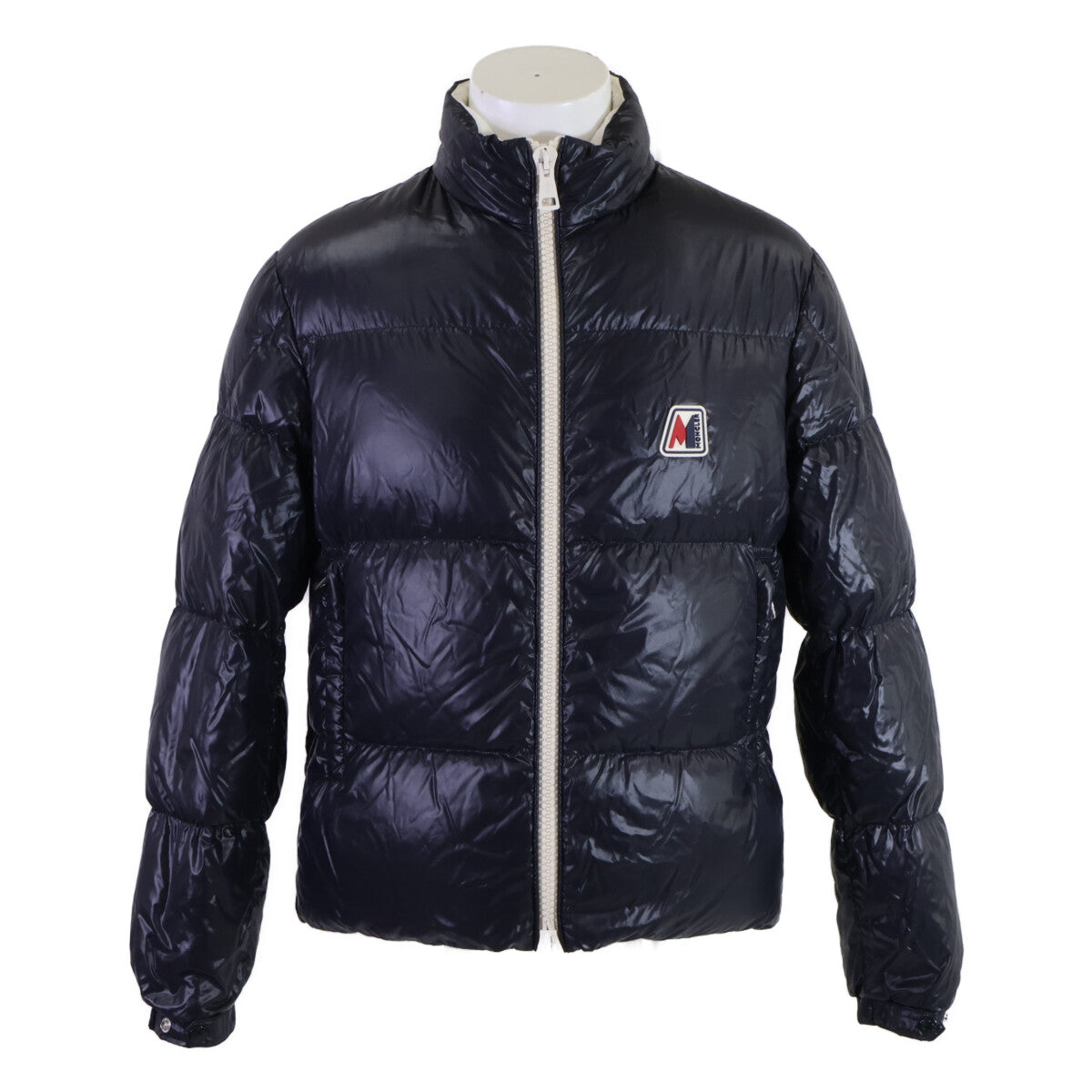 MONCLER Moncler excellent condition CHARTREUSE rubber-logo double-zip down jacket jacket