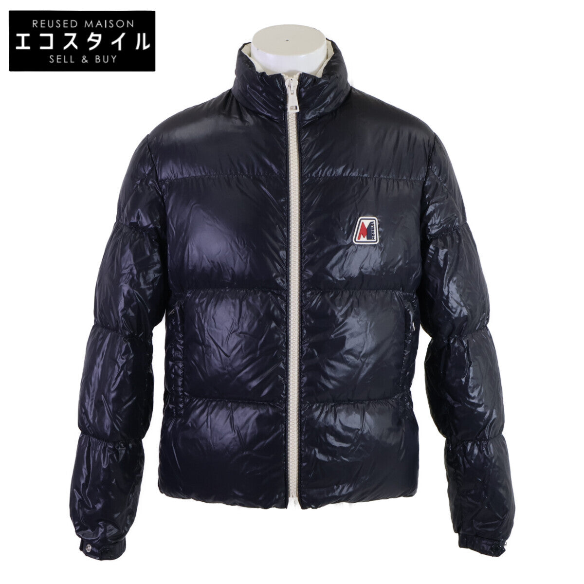 MONCLER Moncler excellent condition CHARTREUSE rubber-logo double-zip down jacket jacket