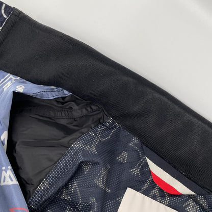 MONCLER モンクレール 【GENIUS】1952 18SS ALLOS ブラック×トリコロール 総柄 ドローコード W-ZIPナイロンフーディ ジャケット