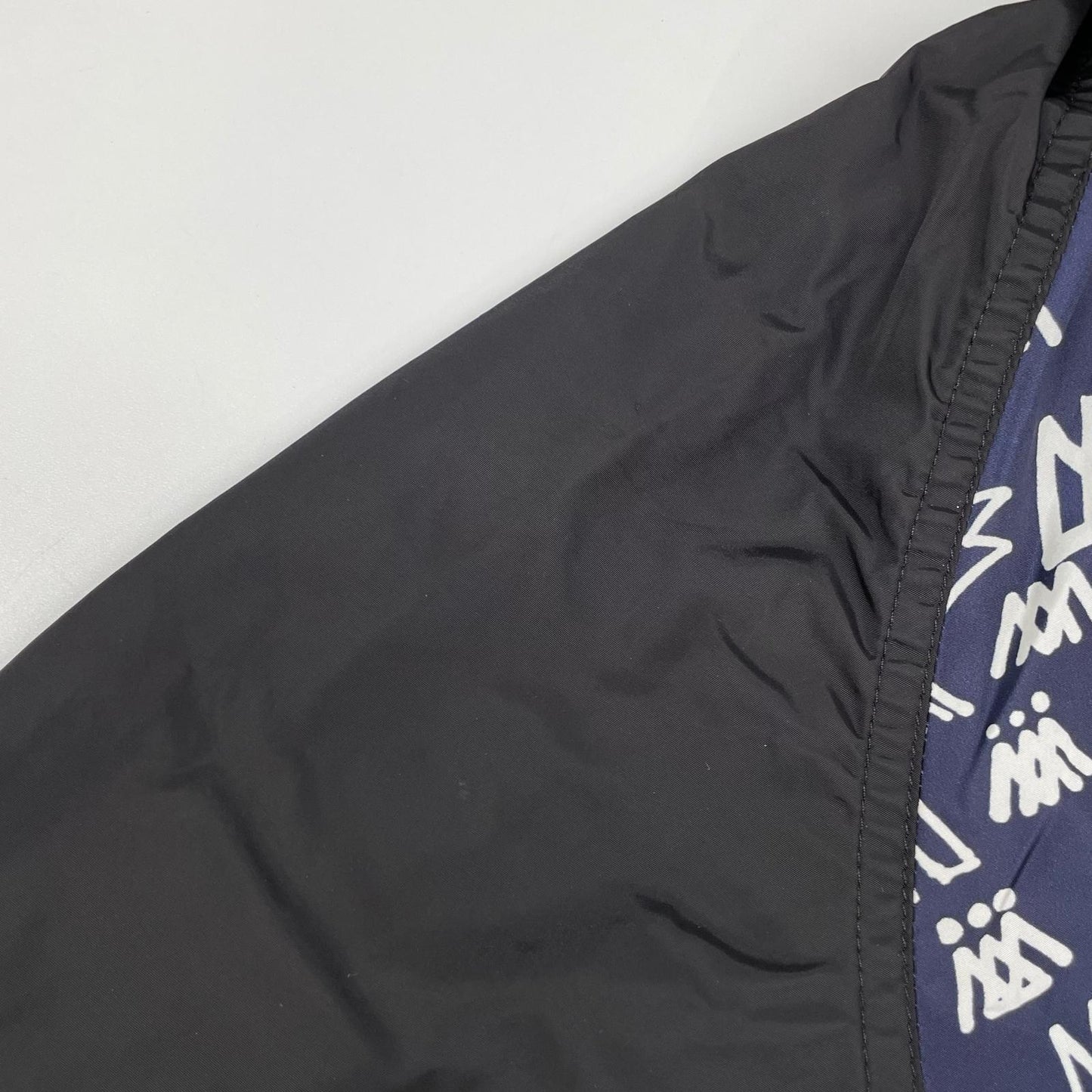 MONCLER モンクレール 【GENIUS】1952 18SS ALLOS ブラック×トリコロール 総柄 ドローコード W-ZIPナイロンフーディ ジャケット