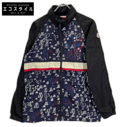 MONCLER モンクレール 【GENIUS】1952 18SS ALLOS ブラック×トリコロール 総柄 ドローコード W-ZIPナイロンフーディ ジャケット