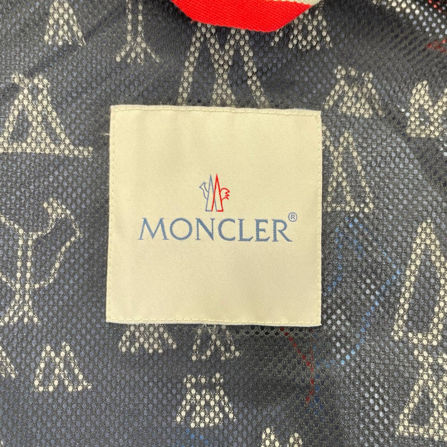 MONCLER モンクレール 【GENIUS】1952 18SS ALLOS ブラック×トリコロール 総柄 ドローコード W-ZIPナイロンフーディ ジャケット