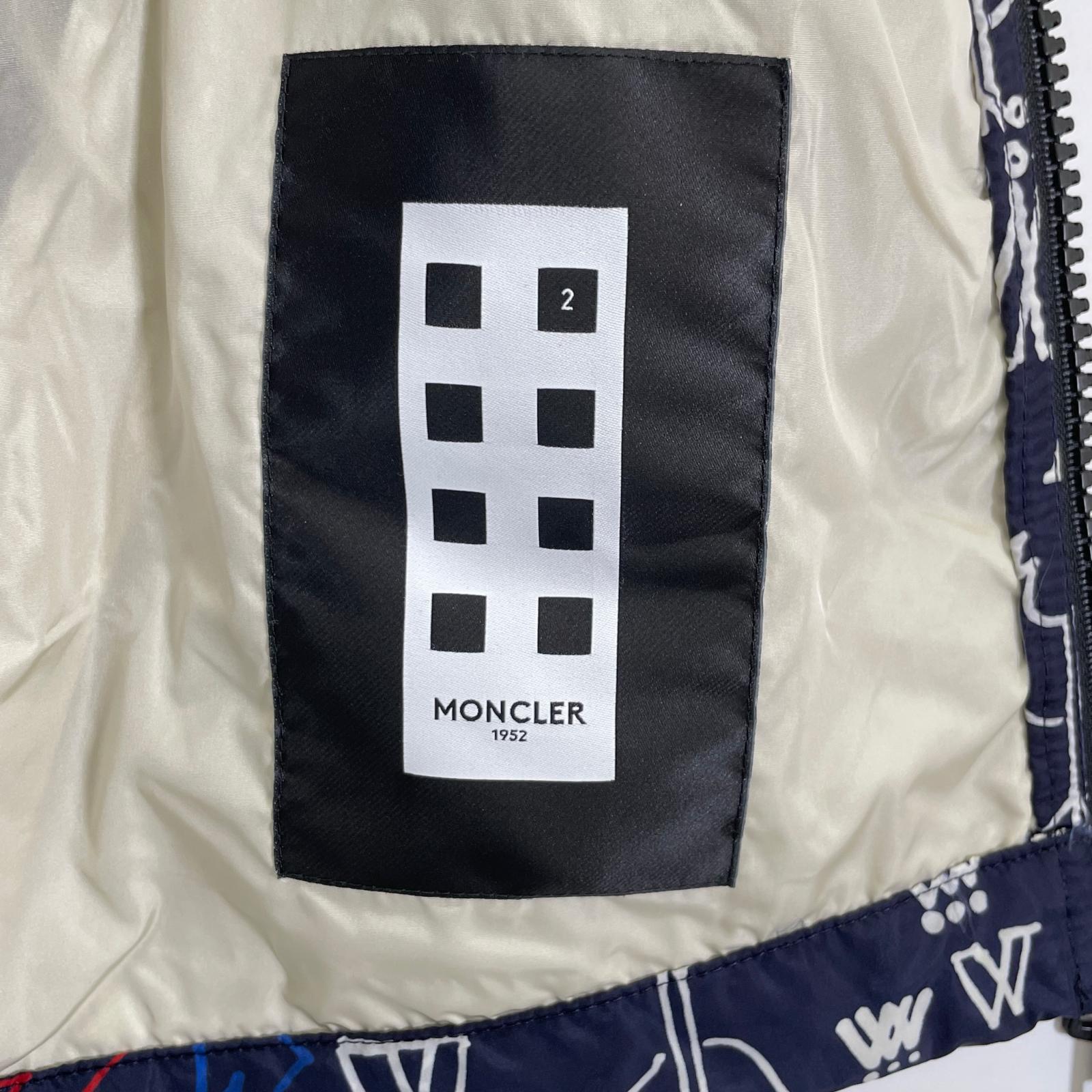 MONCLER モンクレール 【GENIUS】1952 18SS ALLOS ブラック×トリコロール 総柄 ドローコード W-ZIPナイロンフーディ ジャケット