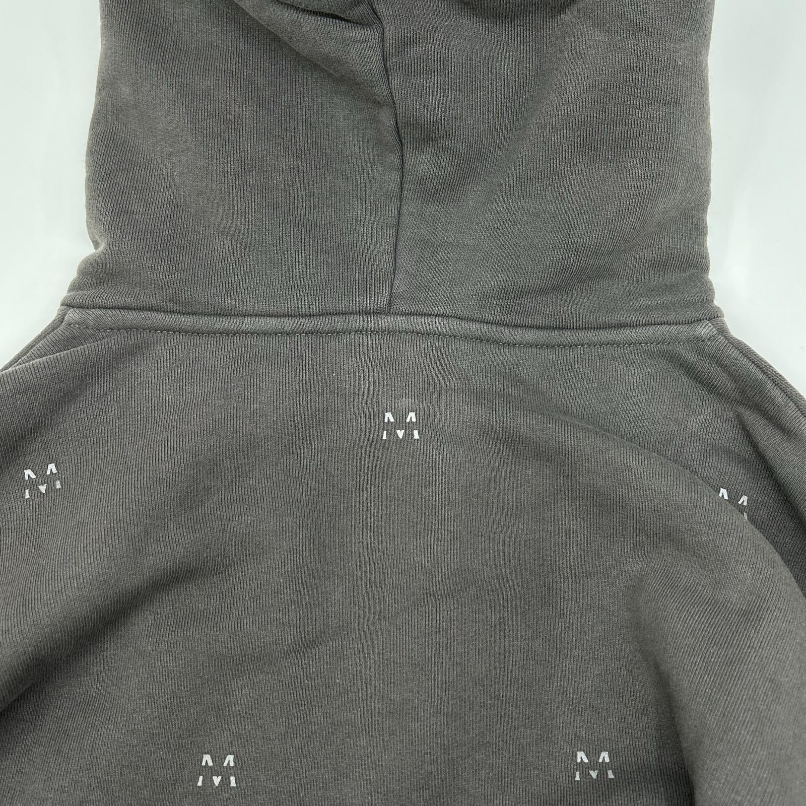 MONCLER モンクレール 22年製 HOODIE グレー コットン Mロゴ スウェットフーディプルオーバー トップス