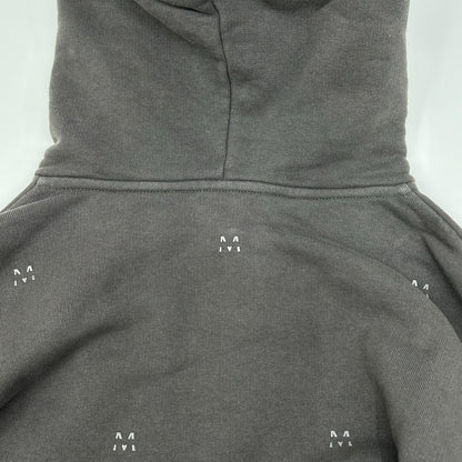 MONCLER モンクレール 22年製 HOODIE グレー コットン Mロゴ スウェットフーディプルオーバー トップス