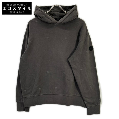 MONCLER モンクレール 22年製 HOODIE グレー コットン Mロゴ スウェットフーディプルオーバー トップス