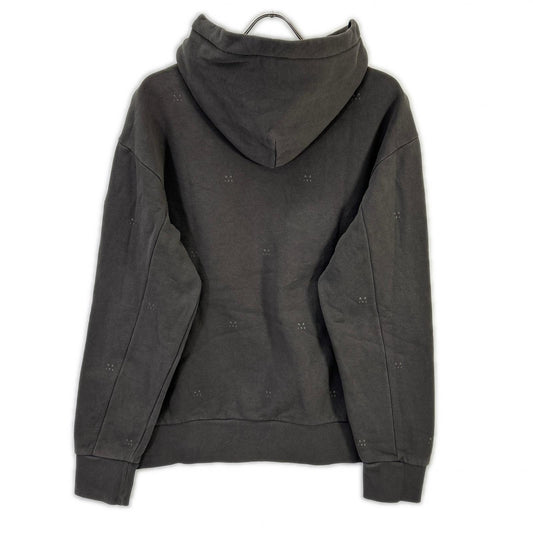 MONCLER モンクレール 22年製 HOODIE グレー コットン Mロゴ スウェットフーディプルオーバー トップス