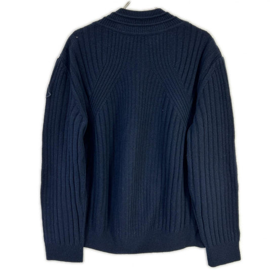 MONCLER モンクレール 22年製 SCOLLO A V TRICOT ネイビー ウール100 Vネック ロゴワッペン ニットプルオーバー トップス
