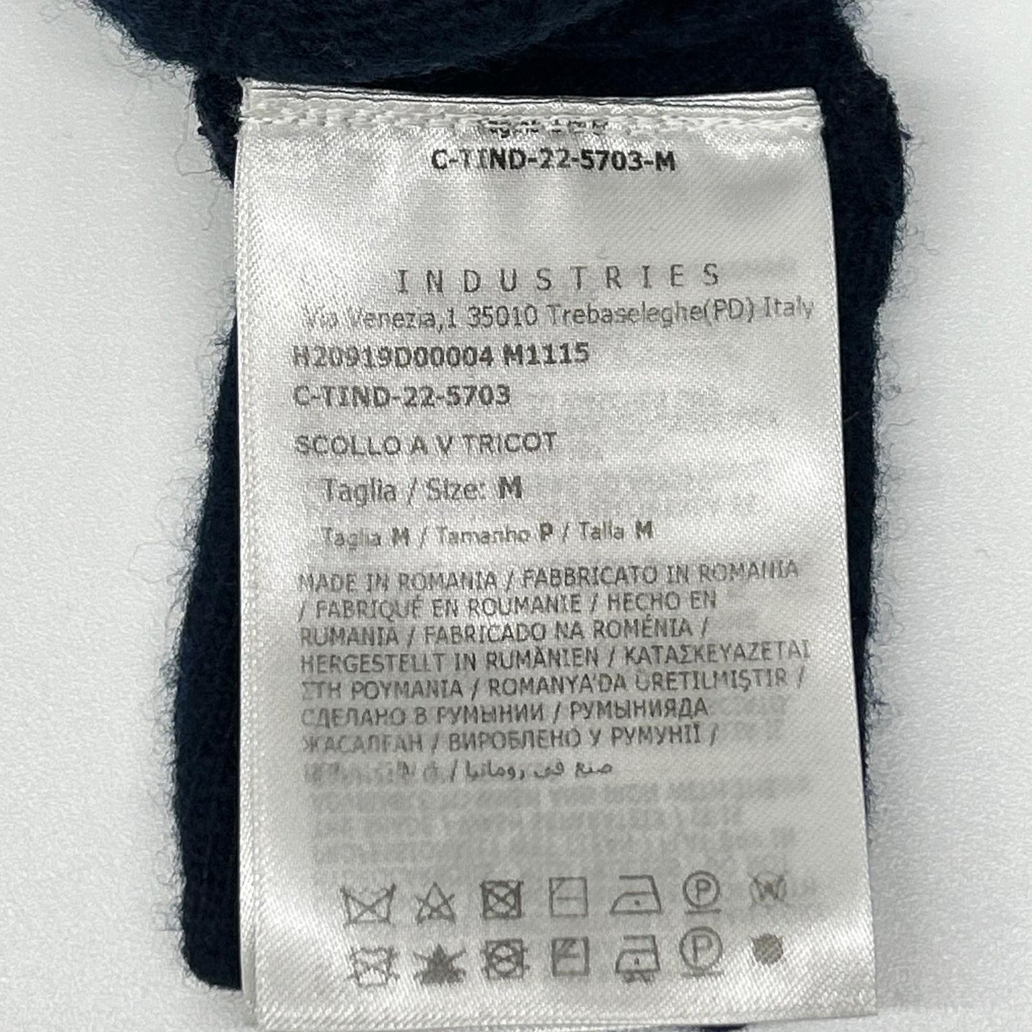 MONCLER モンクレール 22年製 SCOLLO A V TRICOT ネイビー ウール100 Vネック ロゴワッペン ニットプルオーバー トップス