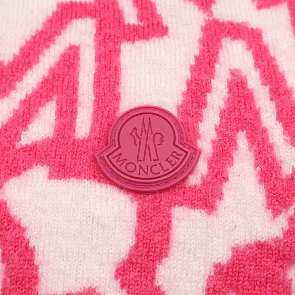 MONCLER モンクレール 【美品】G29519Z71300 COPERTA TRICOT ウール ラバーパッチ ロゴ総柄 ブランケット その他