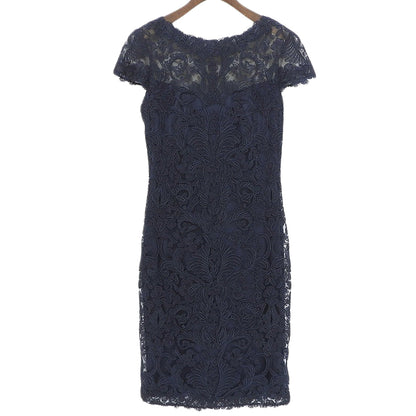 TADASHI SHOJI タダシショージ 美品 レースデザイン パーティードレス ワンピース レディース ネイビー 4 ALX1512M ワンピース