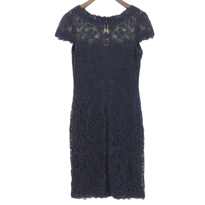 TADASHI SHOJI タダシショージ 美品 レースデザイン パーティードレス ワンピース レディース ネイビー 4 ALX1512M ワンピース