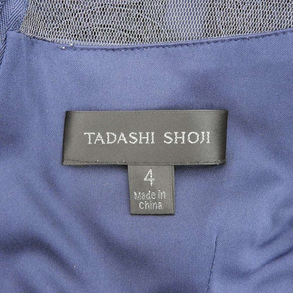 TADASHI SHOJI タダシショージ 美品 レースデザイン パーティードレス ワンピース レディース ネイビー 4 ALX1512M ワンピース