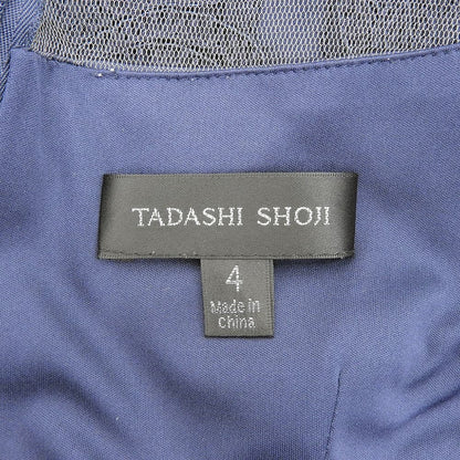 TADASHI SHOJI タダシショージ 美品 レースデザイン パーティードレス ワンピース レディース ネイビー 4 ALX1512M ワンピース