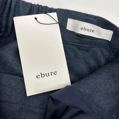 ebure エブール 4210600642 ネイビー ドローストリング センタープレス ウールフラノパンツ ボトムス