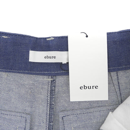 ebure エブール 新品同様 インディゴ コットン ワイドストレートシルエット リアクティブデニムパンツ ボトムス レディース 36 9910600407 ボトムス