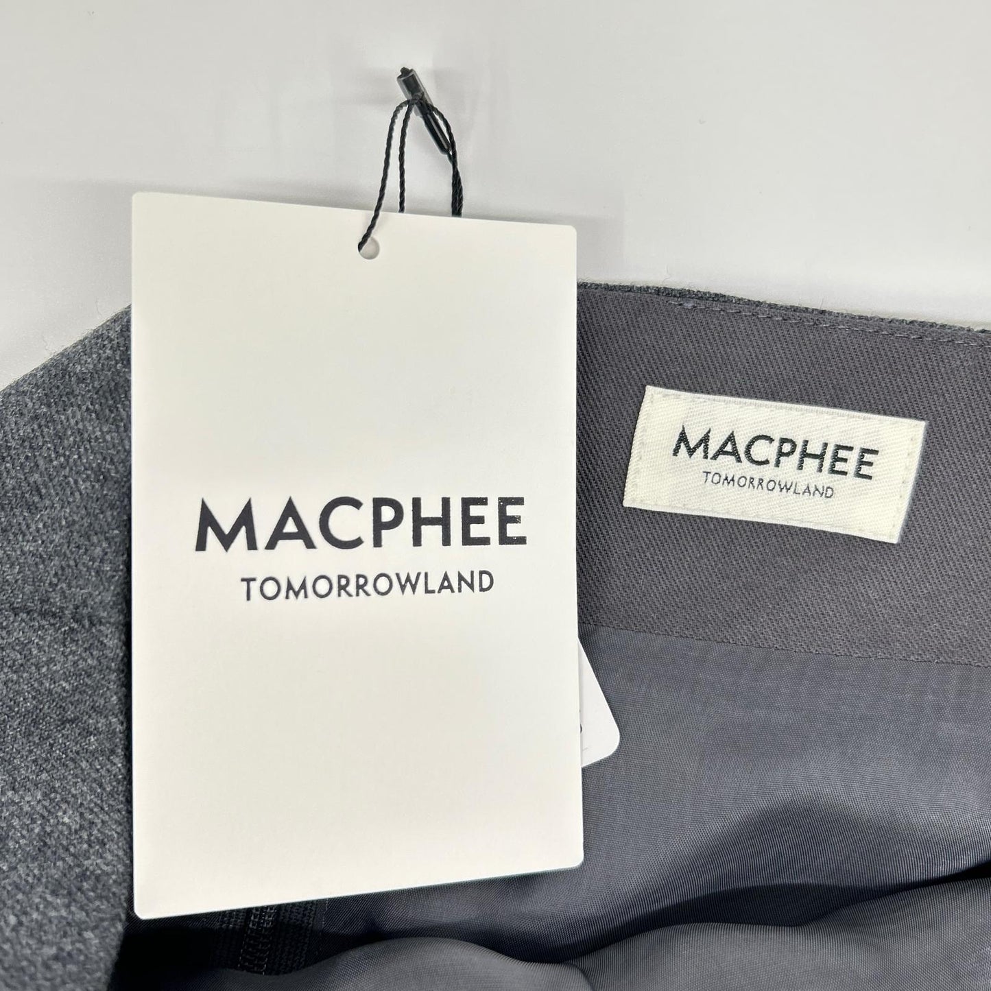 MACPHEE マカフィー 25年製 12-05-54-05135 グレー ウールナチュラルストレッチ プリーツスカート スカート
