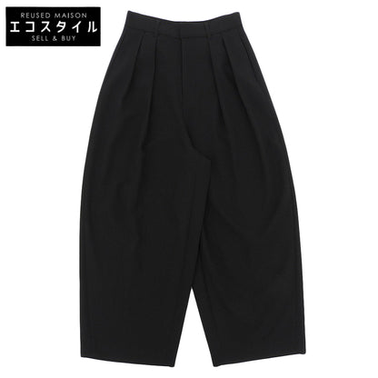 Curensology カレンソロジー 美品 レーヨン混 ダブルクロスツータックワイドパンツ ボトムス レディース 黒 ブラック 36 CL405120ER-02 ボトムス