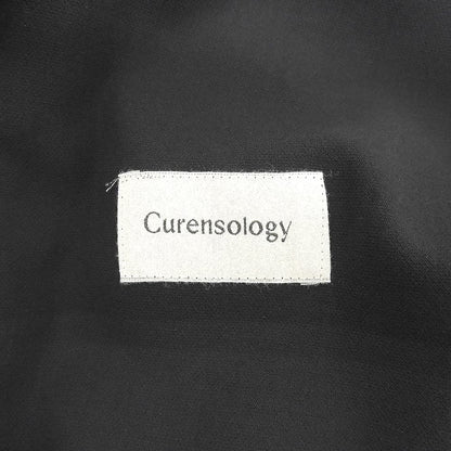 Curensology カレンソロジー 美品 レーヨン混 ダブルクロスツータックワイドパンツ ボトムス レディース 黒 ブラック 36 CL405120ER-02 ボトムス