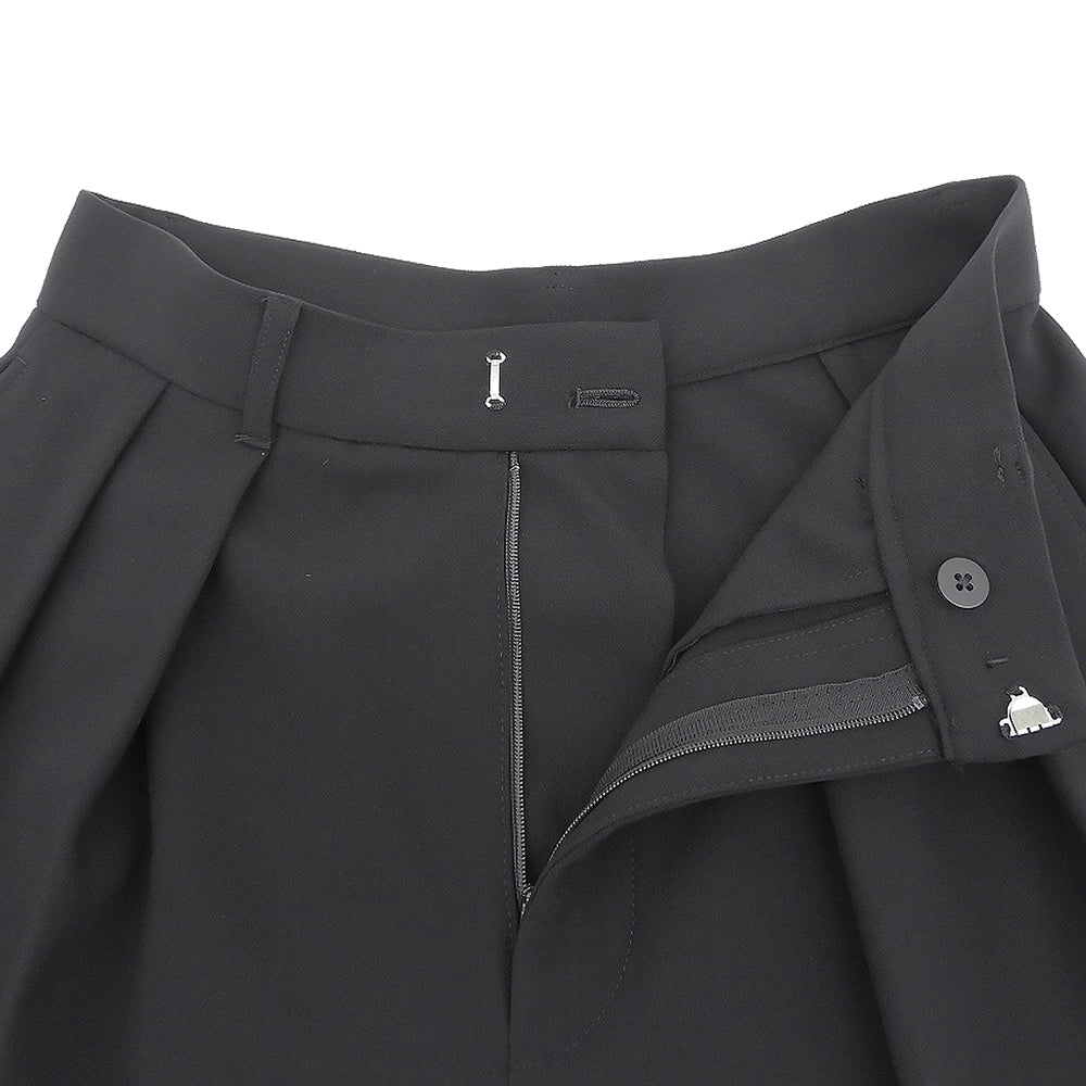 Curensology カレンソロジー 美品 レーヨン混 ダブルクロスツータックワイドパンツ ボトムス レディース 黒 ブラック 36 CL405120ER-02 ボトムス