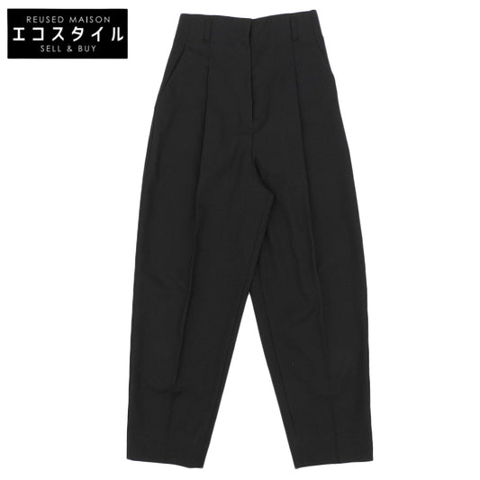 Nala ナラ 美品 レーヨン混 High waist tapered ハイウエストテーパードタックパンツ ボトムス レディース 黒 ブラック S 24AW-LP1 ボトムス