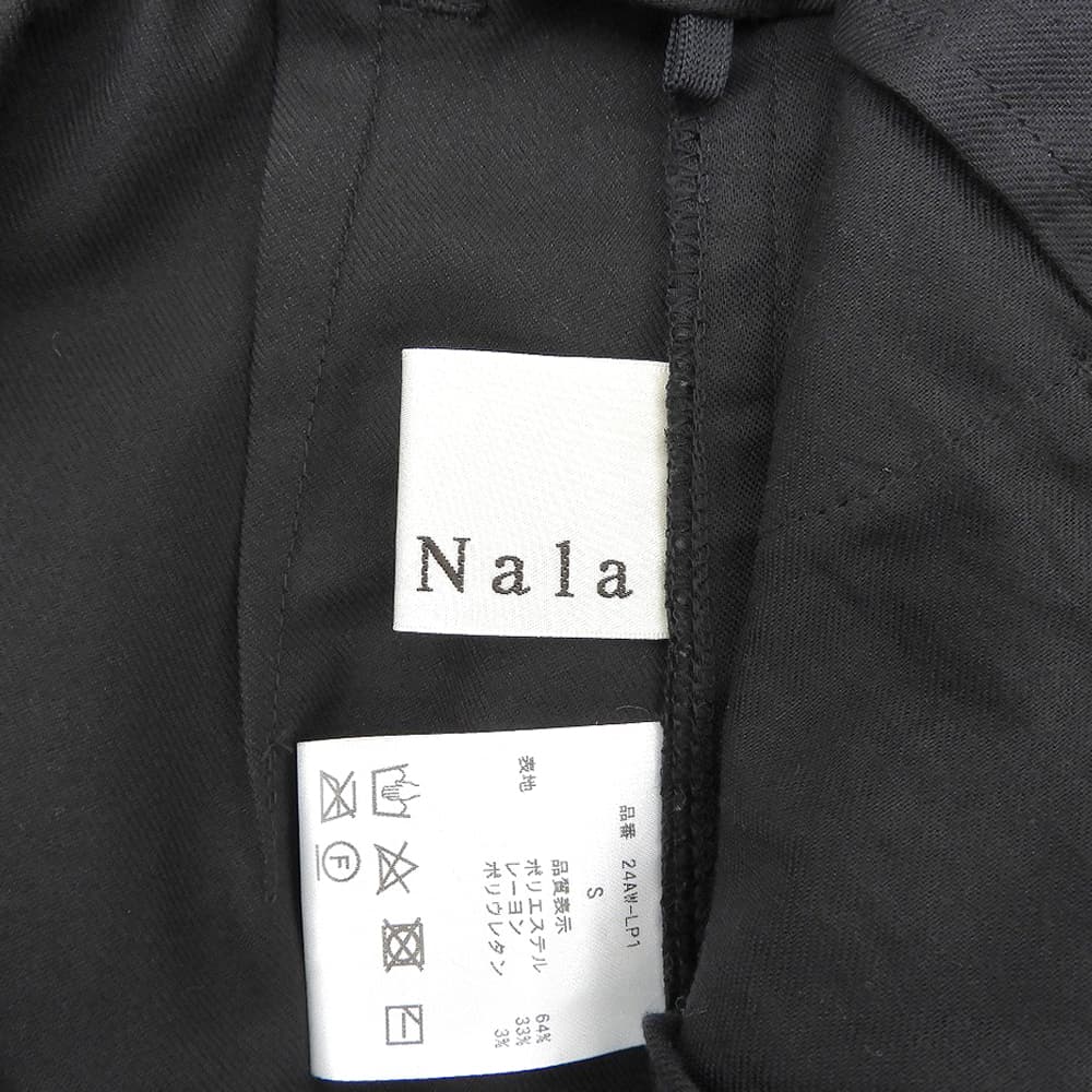 Nala Excellent Condition Rayon-Blend High-Waist Tapered Pleated Pants Bottoms Women's Black Black S 24AW-LP1 Bottoms