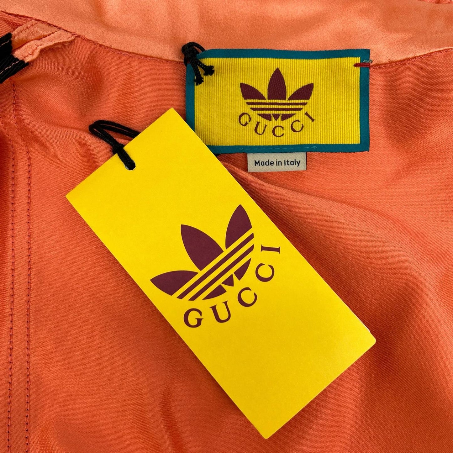 GUCCI グッチ ×アディダス 723272 ZHS84 ピンクベージュ フリルスタンドカラー ダッチェスシルクシャツワンピース ワンピース