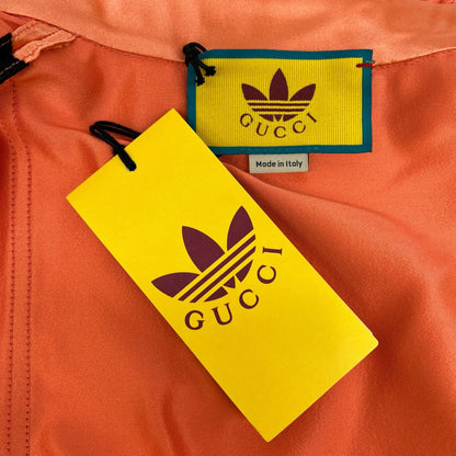 GUCCI グッチ ×アディダス 723272 ZHS84 ピンクベージュ フリルスタンドカラー ダッチェスシルクシャツワンピース ワンピース