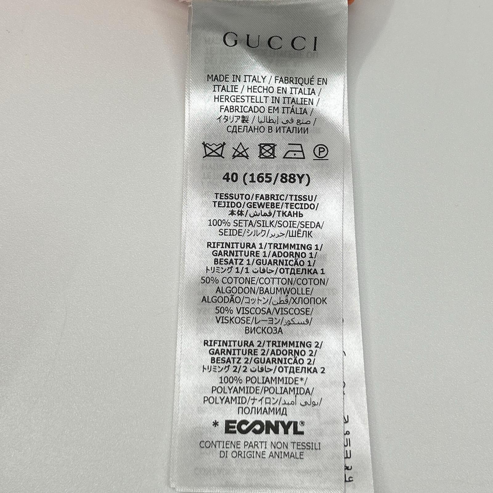 GUCCI グッチ ×アディダス 723272 ZHS84 ピンクベージュ フリルスタンドカラー ダッチェスシルクシャツワンピース ワンピース